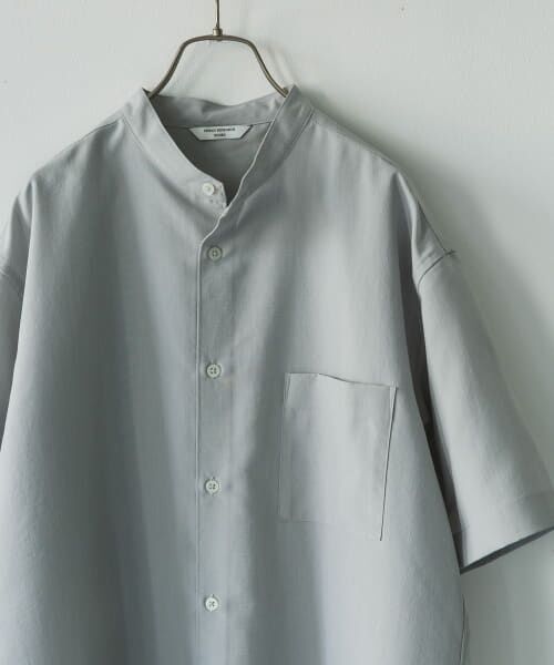 ＊＊URBAN RESEARCH DOORS / アーバンリサーチ ドアーズ シャツ・ブラウス | 『XLサイズ/WEB限定』『吸水速乾』セオアルファバンドカラーショートスリーブシャツ（L.GRAY）