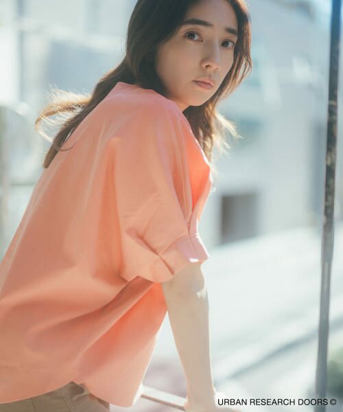 ＊＊URBAN RESEARCH DOORS / アーバンリサーチ ドアーズ Tシャツ | 『仁村紗和さん着用』『UR TECH』サマシェアタックスリーブプルオーバー（ORANGE）