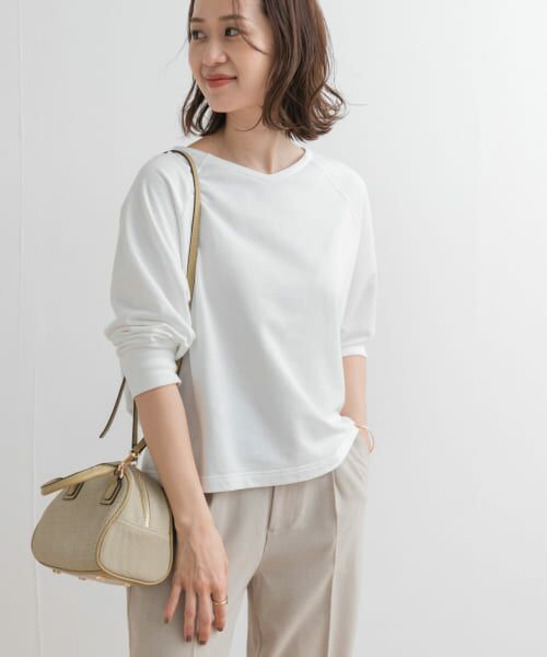 ＊＊URBAN RESEARCH DOORS / アーバンリサーチ ドアーズ Tシャツ | 『UR GREEN』ミニ裏毛ラグランプルオーバー（OFF WHITE）