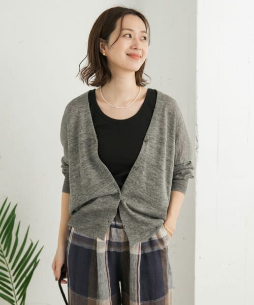 新品25SS★ひやサラクール リネン混カーディガン　アーバンリサーチドアーズ URBAN RESEARCH DOORS カーディガン 「UR TECH ひやサラクール