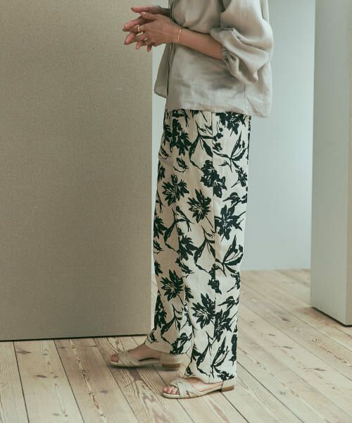 セール】 リネンレーヨンフラワープリントパンツ （その他パンツ