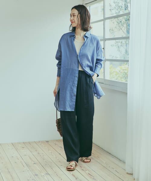 新品タグ付◆ S グリーンDOORS リネンイージーパンツ URBAN RESEARCH DOORS パンツ リネンイージーパンツ レディース