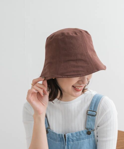 ＊＊URBAN RESEARCH DOORS / アーバンリサーチ ドアーズ ハット | コットンリネンパネルハット（BROWN）