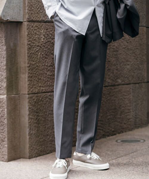 ＊＊URBAN RESEARCH DOORS / アーバンリサーチ ドアーズ スラックス・ドレスパンツ | LIFE STYLE TAILOR　リネンライクコンフォータブルパンツ（GRAY）
