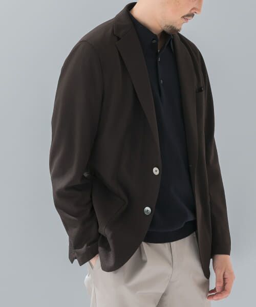 ＊＊URBAN RESEARCH DOORS / アーバンリサーチ ドアーズ その他アウター | 『イージーケア/速乾』LIFE STYLE TAILOR　メランジニットイージージャケット（BROWN）
