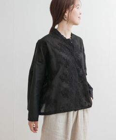 mizuiro ind　lacestandcollar wideshirts