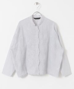 mizuiro ind　lacestandcollar wideshirts