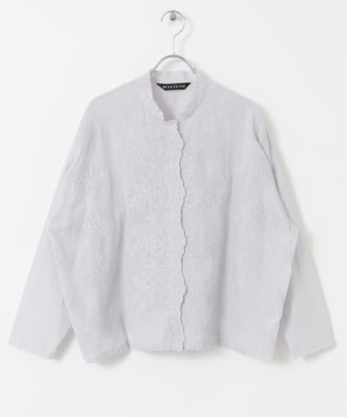 ＊＊URBAN RESEARCH DOORS / アーバンリサーチ ドアーズ シャツ・ブラウス | mizuiro ind　lacestandcollar wideshirts（l.gray）