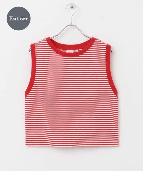＊＊URBAN RESEARCH DOORS / アーバンリサーチ ドアーズ タンクトップ | 『一部別注カラー』STAR&STRIPE　BORDER BUSTIER（別注RED）