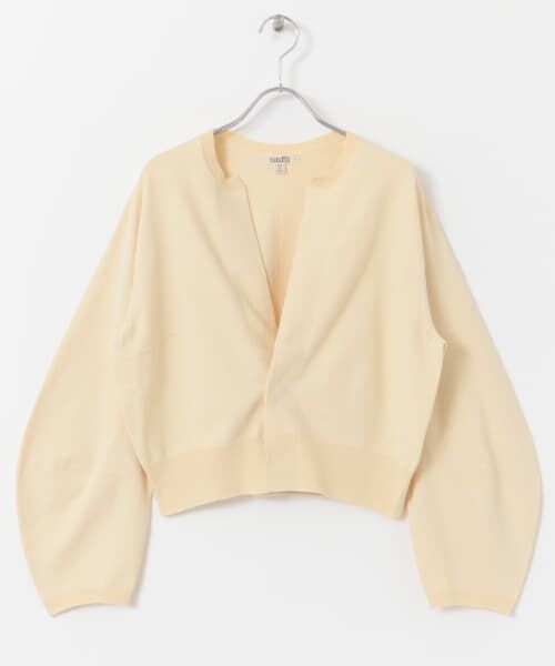 ＊＊URBAN RESEARCH DOORS / アーバンリサーチ ドアーズ カーディガン・ボレロ | unfil　crew-neck cardigan（vanilla）
