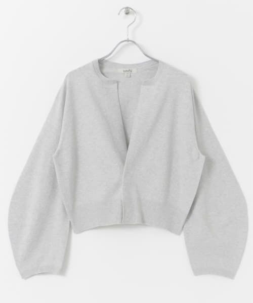 ＊＊URBAN RESEARCH DOORS / アーバンリサーチ ドアーズ カーディガン・ボレロ | unfil　crew-neck cardigan（light gray）