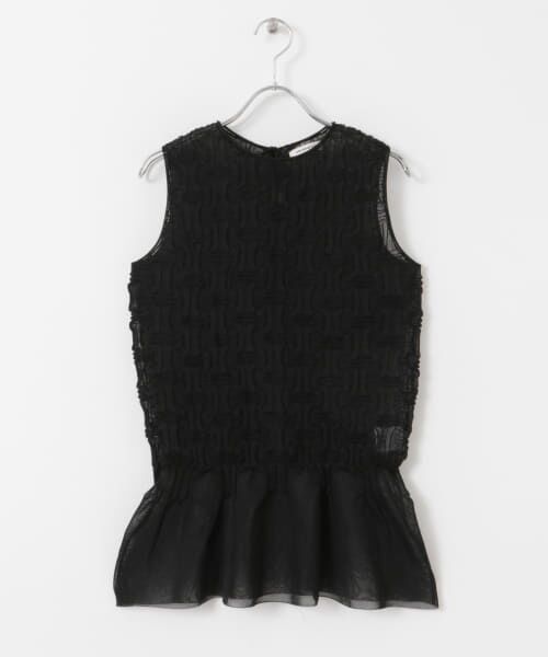 ＊＊URBAN RESEARCH DOORS / アーバンリサーチ ドアーズ タンクトップ | OPEN SESAME CLUB　sheerlattice tops（BLACK）