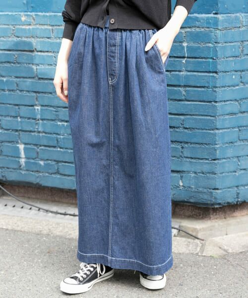 ＊＊URBAN RESEARCH DOORS / アーバンリサーチ ドアーズ スカート | FORK&SPOON　綿麻デニムスカート（ONEWASH）