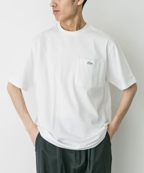 LACOSTE 20AW ロゴストラップショルダーバッグ ホワイト ザブレンド モノグラムスモールショルダーバッグ NH4409LX