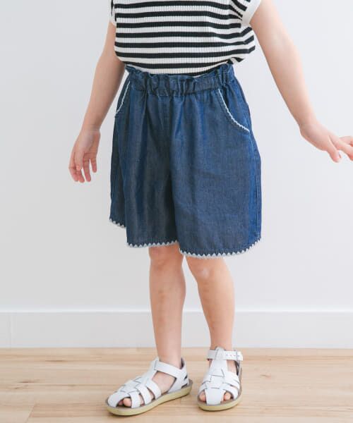 ＊＊URBAN RESEARCH DOORS / アーバンリサーチ ドアーズ パンツ | 『WEB/一部店舗限定サイズ』テンセルデニムキュロット(KIDS)（INDIGO）