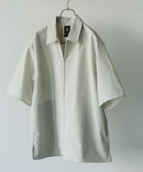 ＊＊URBAN RESEARCH DOORS / アーバンリサーチ ドアーズ シャツ・ブラウス | 『UR TECH DRYLUXE』ZIP SHIRTS（CHALK）