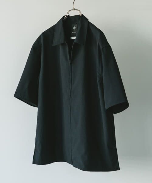 ＊＊URBAN RESEARCH DOORS / アーバンリサーチ ドアーズ シャツ・ブラウス | 『UR TECH DRYLUXE』ZIP SHIRTS（NAVY）