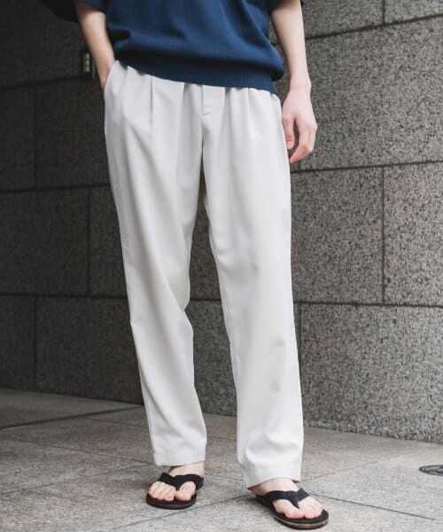 セール】 『イージーケア/速乾』リネンライクイージートラウザー