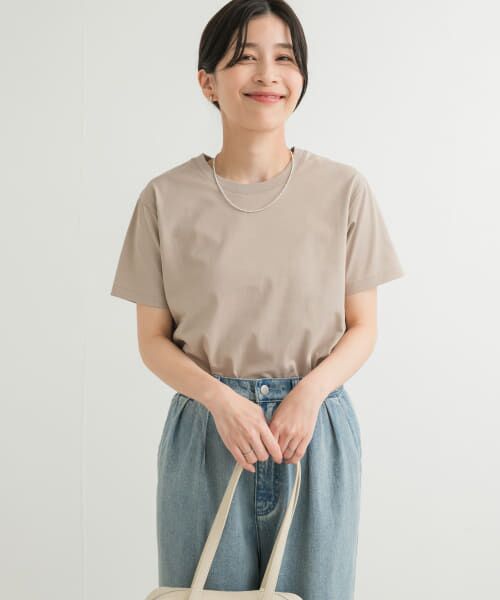 ＊＊URBAN RESEARCH DOORS / アーバンリサーチ ドアーズ Tシャツ | 『UR TECH』汗染み防止ベーシックTシャツ（BEIGE）