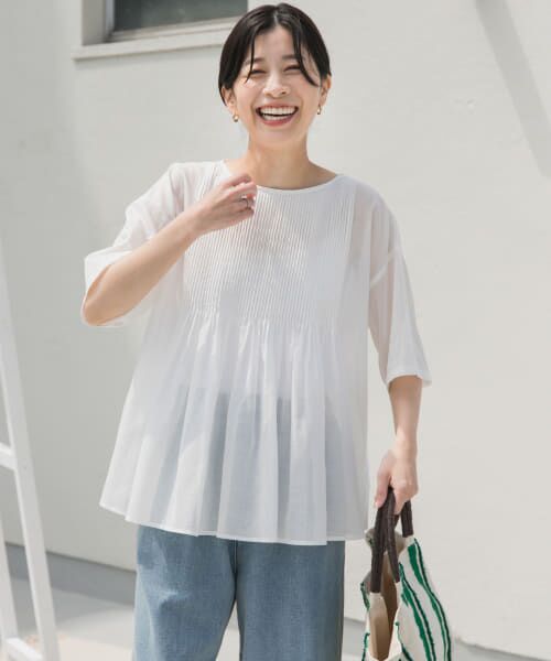 ＊＊URBAN RESEARCH DOORS / アーバンリサーチ ドアーズ シャツ・ブラウス | 『UR TECH』ボイルピンタックブラウス（OFF）