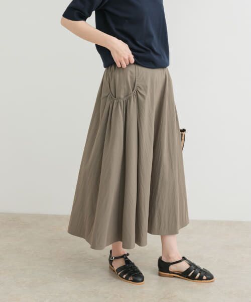 ＊＊URBAN RESEARCH DOORS / アーバンリサーチ ドアーズ スカート | ポケットギャザースカート（KHAKI）