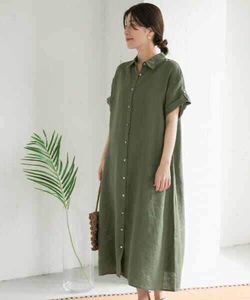 WIRROW 半袖 シャツワンピース WIRROW スタンドカラーシャツドレス – 吉祥寺 Promenade｜プロム