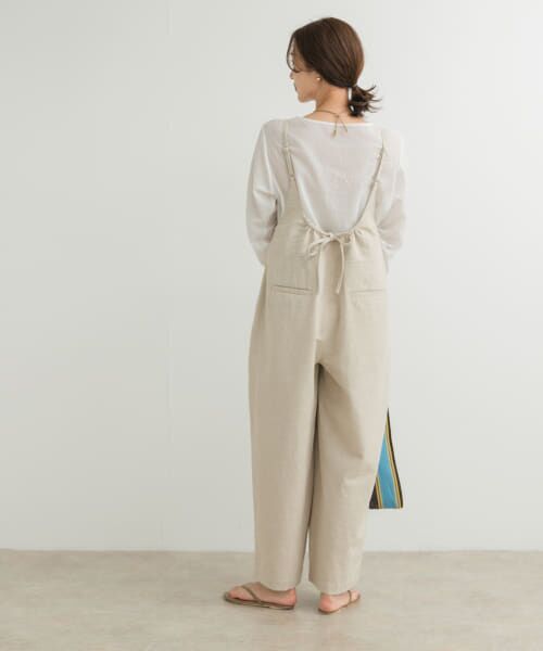 【新品タグ付き】コットンリネンBACKギャザーサロペット セール】コットンリネンBACKギャザーサロペット（サロペット