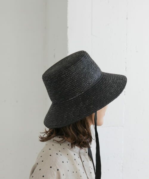 ＊＊URBAN RESEARCH DOORS / アーバンリサーチ ドアーズ ハット | リボン麦わら帽子（BLACK）