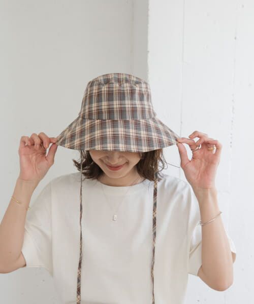 ＊＊URBAN RESEARCH DOORS / アーバンリサーチ ドアーズ ハット | チェックバケハ（GRAY）
