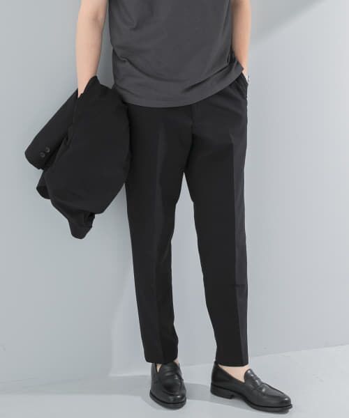 ＊＊URBAN RESEARCH DOORS / アーバンリサーチ ドアーズ スラックス・ドレスパンツ | 『イージーケア』LIFE STYLE TAILOR　シアサッカーコンフォータブルパンツ（BLACK）