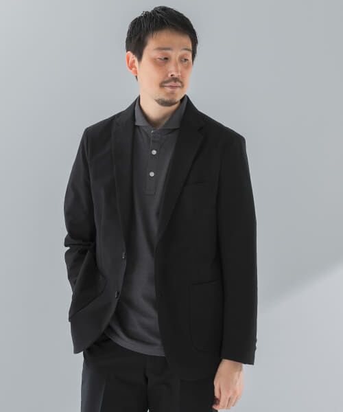 ＊＊URBAN RESEARCH DOORS / アーバンリサーチ ドアーズ テーラードジャケット | 『イージーケア』LIFE STYLE TAILOR　シアサッカーコンフォータブルジャケット（BLACK）