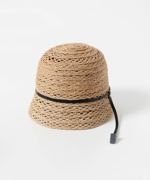 ＊＊URBAN RESEARCH DOORS / アーバンリサーチ ドアーズ ハット | KIJIMA TAKAYUKI　RAFFIA BRAID CROCHET HAT（BEIGEBLACK）