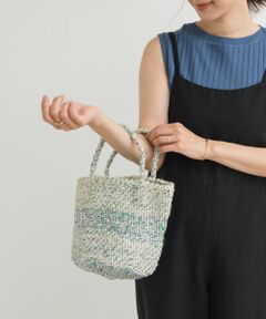 アフリカンスクエア　プラスチックサイザルバッグ