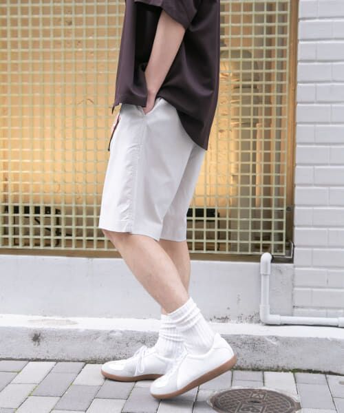 ＊＊URBAN RESEARCH DOORS / アーバンリサーチ ドアーズ ショート・ハーフ・半端丈パンツ | FORK&SPOON　TEC LINENショートパンツ（LIGHT GRAY）