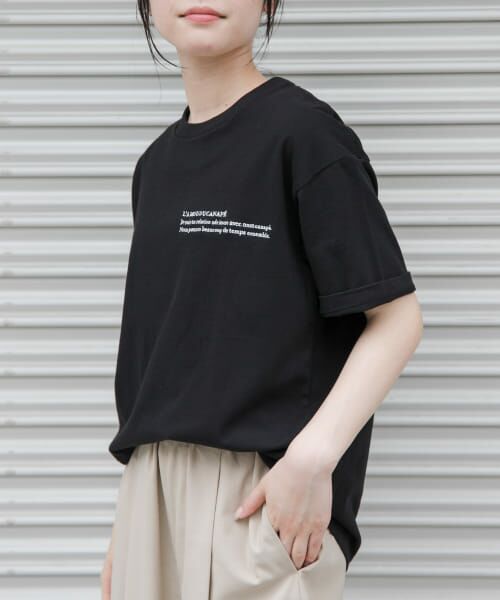 ＊＊URBAN RESEARCH DOORS / アーバンリサーチ ドアーズ Tシャツ | FORK&SPOON　エンブロイダリーTシャツ（BLACK）