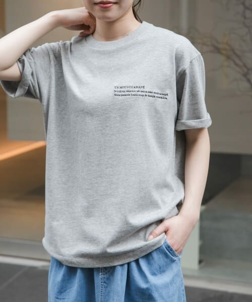 ＊＊URBAN RESEARCH DOORS / アーバンリサーチ ドアーズ Tシャツ | FORK&SPOON　エンブロイダリーTシャツ（TOPGRAY）