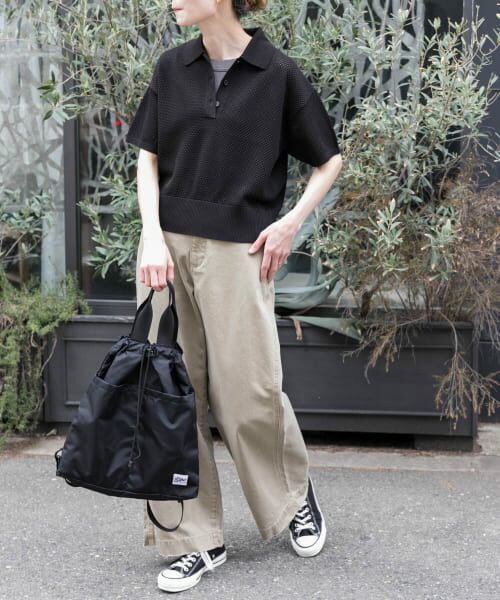 完売品*p(R)ojectR®(プロジェクトアール) ニットポロシャツ Mサイズ URBAN RESEARCH Sonny Label ポロシャツ 「洗濯可」OOPS ロング