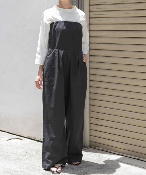 ＊＊URBAN RESEARCH DOORS / アーバンリサーチ ドアーズ サロペット・オールインワン | FORK&SPOON　ベアトップオールインワン（BLACK）