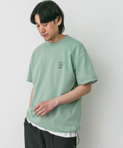 リツです ジョーゼット斜め切替えデザインTシャツ(M ブラック): トップス