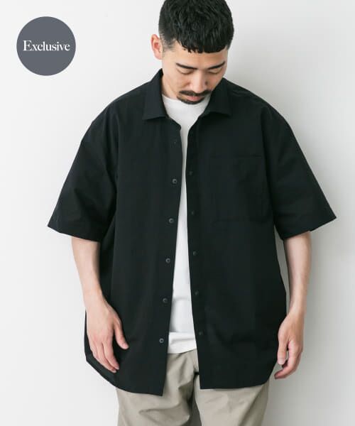 ＊＊URBAN RESEARCH DOORS / アーバンリサーチ ドアーズ シャツ・ブラウス | 『別注』Marmot×DOORS　DOTAIR SHORT-SLEEVE SHIRTS（BLACK）