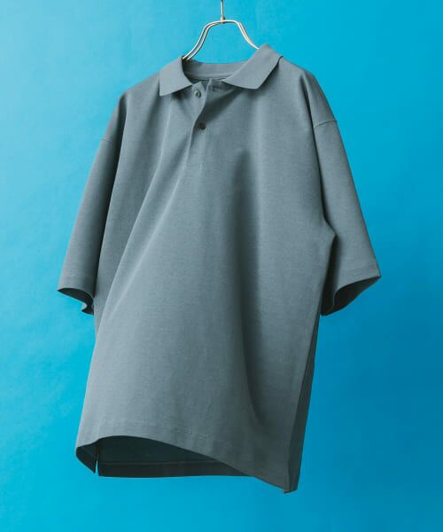 ＊＊URBAN RESEARCH DOORS / アーバンリサーチ ドアーズ ポロシャツ | 『XLサイズ/WEB限定』『吸水速乾/接触冷感/イージーケア』クイックドライ 鹿の子 ポロシャツ（BLUE GRAY）