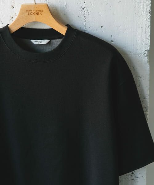＊＊URBAN RESEARCH DOORS / アーバンリサーチ ドアーズ Tシャツ | 鹿の子 ダブルフェイス ショートスリーブ Tシャツ（BLACK）
