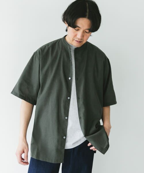 タグ付き『UR TECH』バンドカラーシャツ　ベージュ セール】『再入荷』『UR TECH』バンドカラーシャツ（Tシャツ