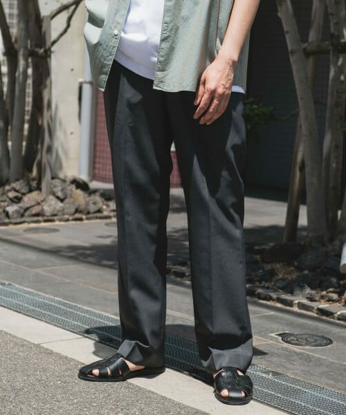 ＊＊URBAN RESEARCH DOORS / アーバンリサーチ ドアーズ その他パンツ | 『接触冷感/防シワ/UVカット/マシンウォッシャブル』ドライギャバジン イージースラックス（CHARCOAL）