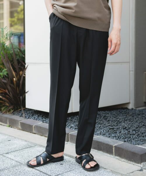 **URBAN RESEARCH DOORS / アーバンリサーチ ドアーズ その他パンツ | TRストレッチテーパードトラウザー(BLACK)