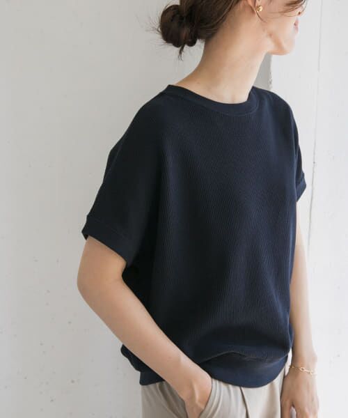 ＊＊URBAN RESEARCH DOORS / アーバンリサーチ ドアーズ Tシャツ | タックフライスフレンチTシャツ（NAVY）
