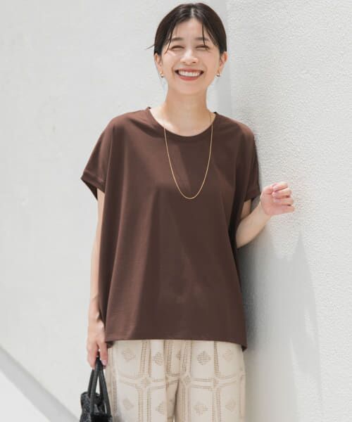 ＊＊URBAN RESEARCH DOORS / アーバンリサーチ ドアーズ Tシャツ | 『UR TECH』汗染み防止ドルマンTシャツ（BROWN）