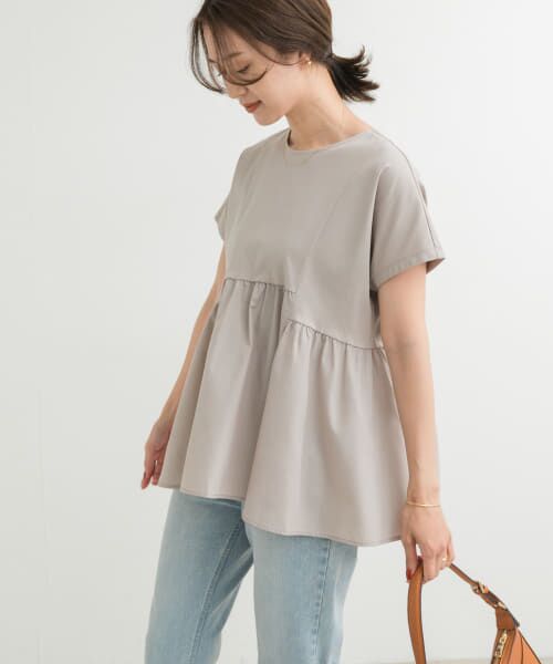 ＊＊URBAN RESEARCH DOORS / アーバンリサーチ ドアーズ Tシャツ | 布帛切替ドルマンカットソー（GREGE）