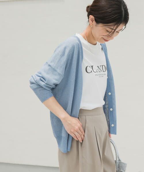 新品25SS★ひやサラクール リネン混カーディガン　アーバンリサーチドアーズ 新品25SS☆ひやサラクール リネン混カーディガン アーバン