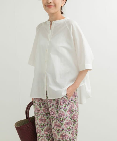 ＊＊URBAN RESEARCH DOORS / アーバンリサーチ ドアーズ シャツ・ブラウス | バンドカラーラグランブラウス（OFF）